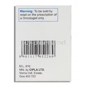 Erlocip , Generic Tarceva, Erlotinib 150 mg Cipla manufacturer