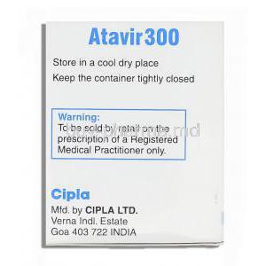 Atavir, Generic Reyataz, Atazanavir  300 mg Cipla manufacturer