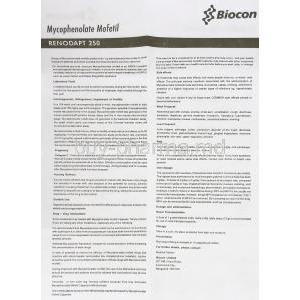 Renodapt, Generic Cellcept, Mycophenolate Mofetil 250 mg information sheet 2