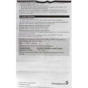 Accolate, Zafurlukast 20 mg information sheet 2