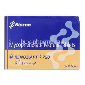 Renodapt, Generic Cellcept, Mycophenolate Mofetil 750 mg box