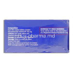 Renodapt, Generic Cellcept, Mycophenolate Mofetil 750 mg composition