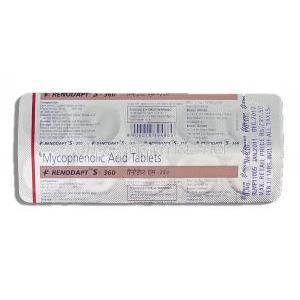 Renodapt-S, Generic Myfortic, Mycophenolic 360 mg packaging