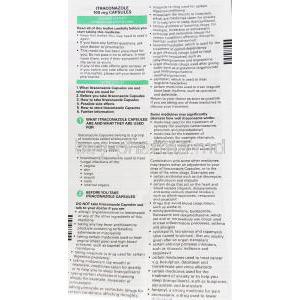 Itraconazole 100 mg information sheet