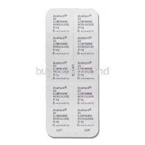 Anafranil, Clomipramine 25 mg packaging