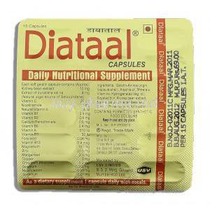 Diataal Multi VItamin capsule packaging