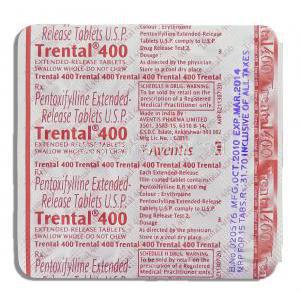 Trental ER, Pentoxifylline XR 400 mg packaging