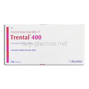 Trental ER, Pentoxifylline XR 400 mg  box