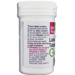 Labetalol 200 mg container information