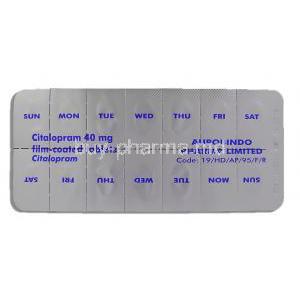 Citalopram  40 mg packaging