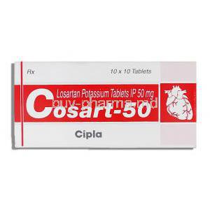 Cosart, Generic  Cozaar , Losartan 50 mg box