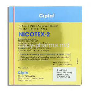Nicotex, Nicotine 2 mg Cipla limited