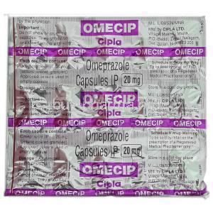 Omecip, Generic Prilosec,  Omeprazole 20 Mg (Cipla) Packaging