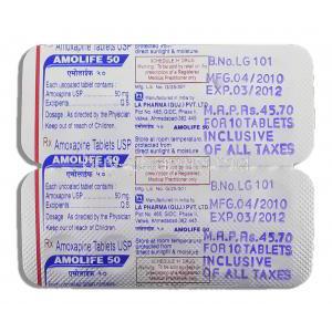 Amolife, Generic Asendin. Amoxapine 50 mg packaging