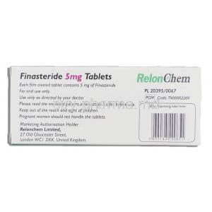 Finasteride 5 mg box information
