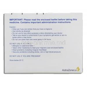 Zomig Nasal Spray box information