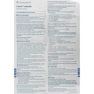 Lescol  20 mg information sheet 1