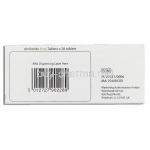 Generic Midamor, Amiloride 5 mg box information