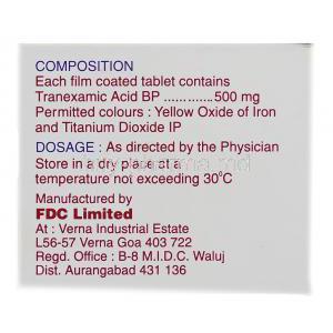 Clip, Generic Cyklokapron, Tranexamic Acid,  500 Mg Tablet (FDC)