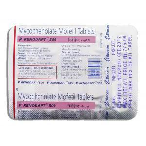 Renodapt, Generic Cellcept, Mycophenolate Mofetil 500 mg packaging