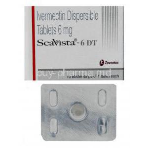Scavista-6 DT, Generic Stromectol,  Ivermectin 6mg Tablet (Zuvista) Box Warning