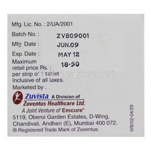 Scavista-3 DT, Generic Stromectol,  Ivermectin 3mg Tablet (Zuvista) Box Manufacturer