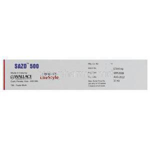 Sazo 500, Generic Azulfidine, Sulfasalazine 500 mg Wallace manufacturer information