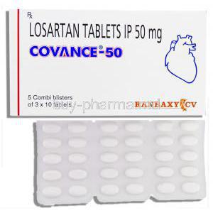 Covance, Losartan Potassium 50 Mg Tablet  (Ranbaxy) Box