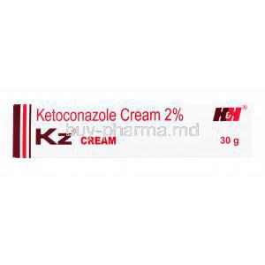 Generic Nizoral, Ketoconazole Cream, KZ Cream 2% 30g, H&H, Box front presentation