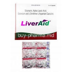 Liveraid, Silymarin/ Alpha lipoic acid/ Selenium/ L-ornithine-L-aspartate