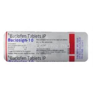 Baclosign, Baclofen