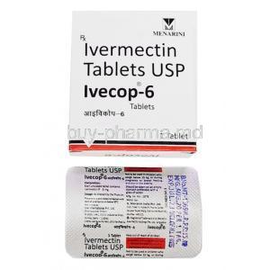 Ivecop, Ivermectin 6mg box and tablet