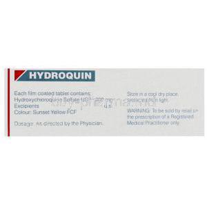 Hydroquin, Generic Plaquenil,  Hydroxychloroquine Box Composition