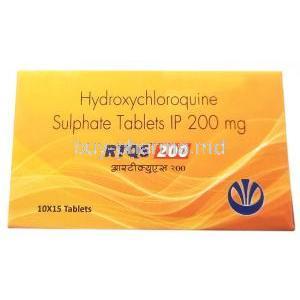 RTQS, Hydroxychloroquine 200mg, Univentis Medicare Ltd, Box front view
