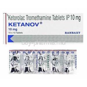 Ketanov, Ketorolac Tromethamine box and tablets
