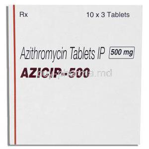 Azilup, Generic Zithromax,  Azithromycin  500 Mg Tablet (Lupin) Box