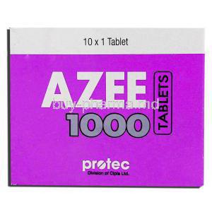 Azee, Generic Zithromax,   Azithromycin 1000 Mg Tablet (Protec) Box