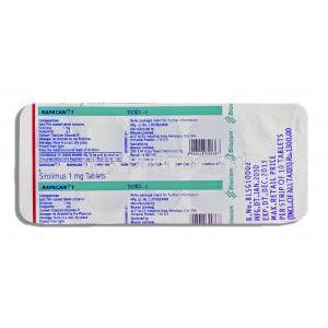 Rapacan, Generic  Rapamune, Sirolimus 1 mg packaging