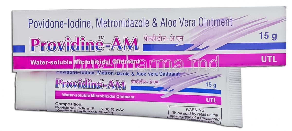 Providine-AM,  Povidone Iodine/ Metronidazole 5%/ 1% 15 Gm Ointment (UTL)
