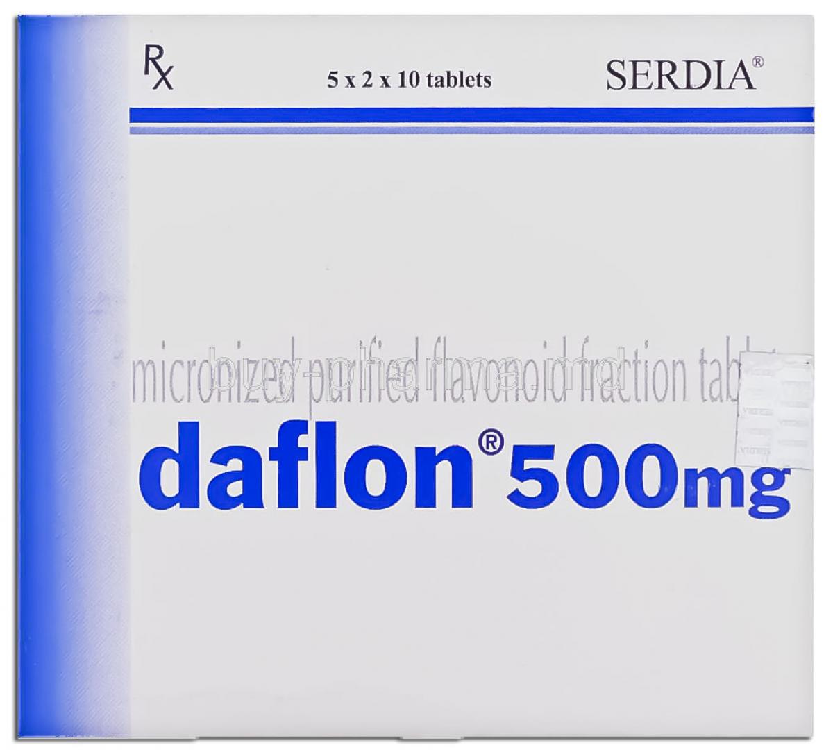 Buy Rx: Daflon 500 mg Tablet Online