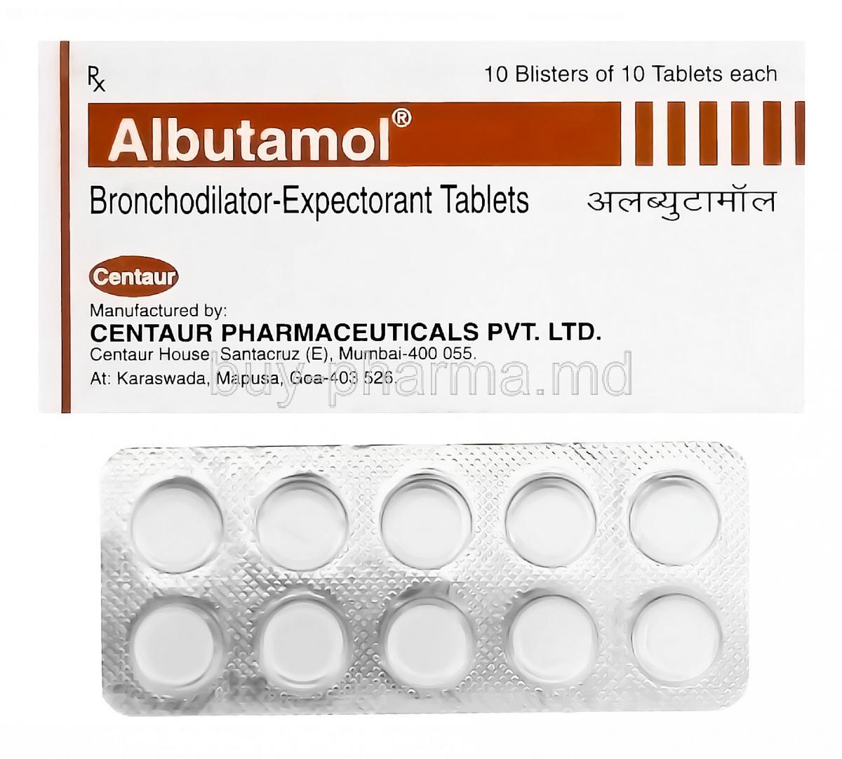 Albutamol, Salbutamol 2mg Etofylline 200mg Bromhexine Hydrochloride 8mg
