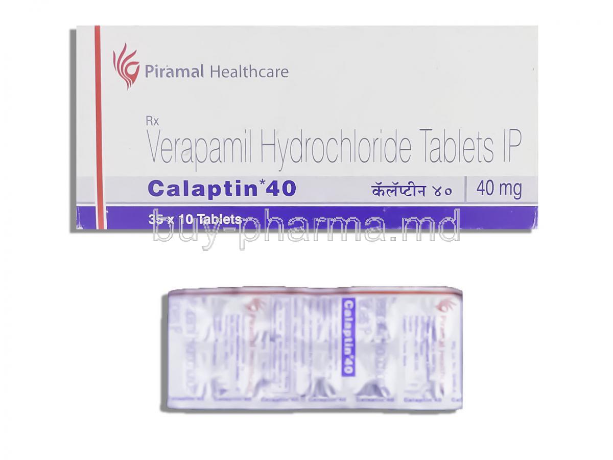 Calaptin, Generic  Calan, Verapamil 40 mg