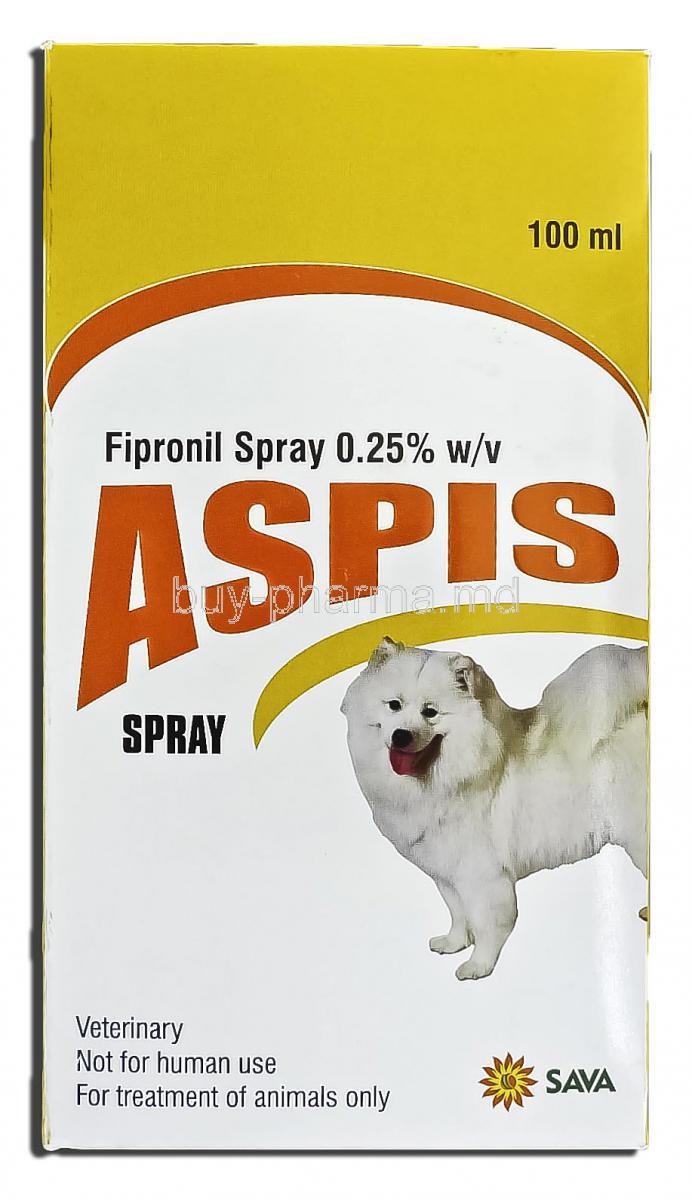 Aspis, Fipronil Spray, 0.25 percent, 100 ml, Box