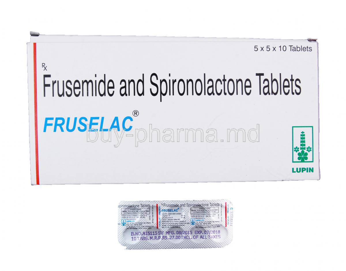 Fruselac, Frusemide 20mg and Spironolactone 50mg