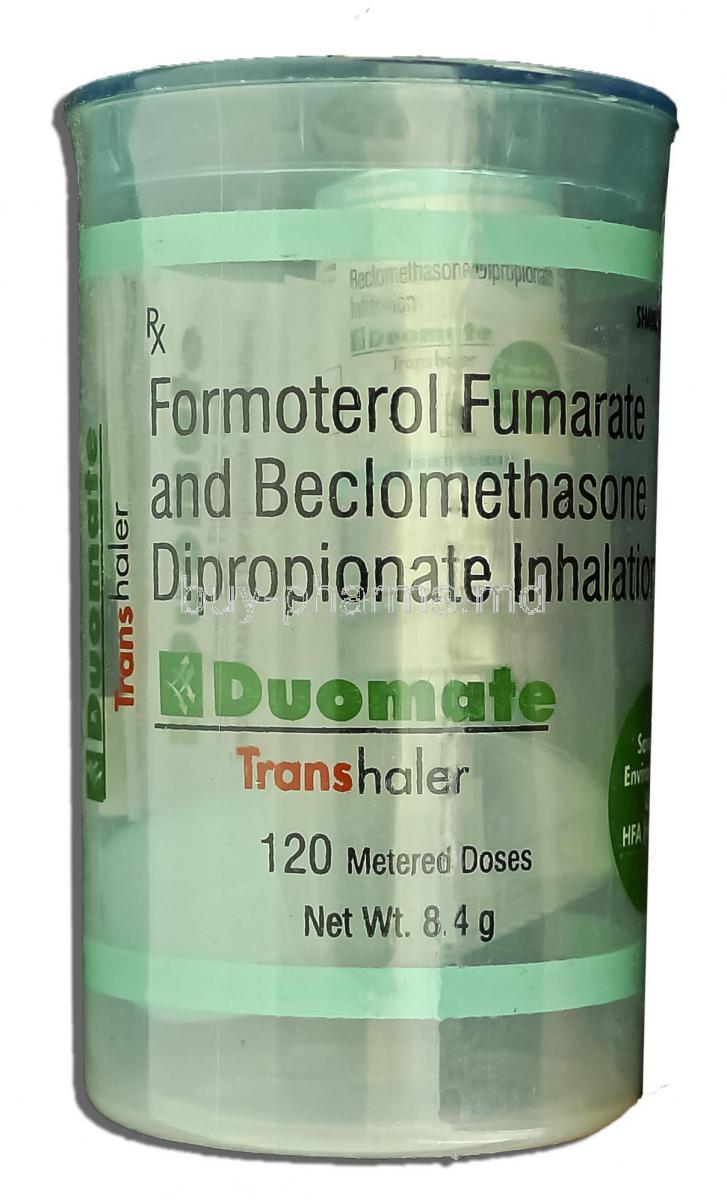 Duomate Transhaler, Generic Fostair, Formoterol Beclomethasone, 120md, Inhaler
