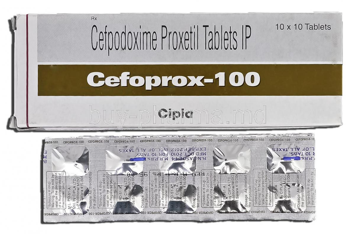 Cefoprox-100, Generic Vantin, Cefpodoxime Proxetil, 100mg, Tablet