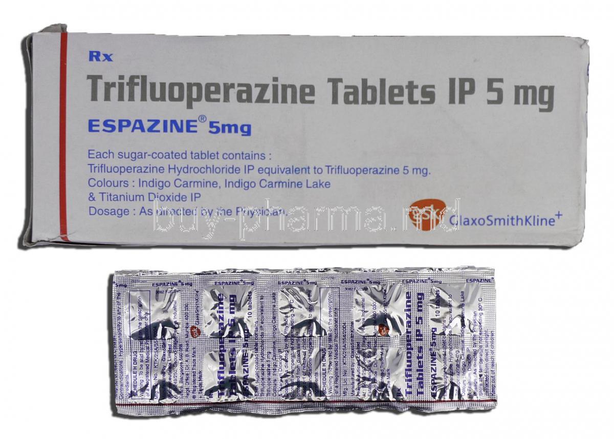 Espazine, Generic Stelazine, Trifluoperazine, 5 mg, Tablet