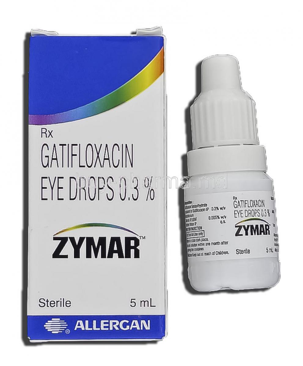 Zymar, Gatifloxacin, 0.3%, 5ml, Eye Drops