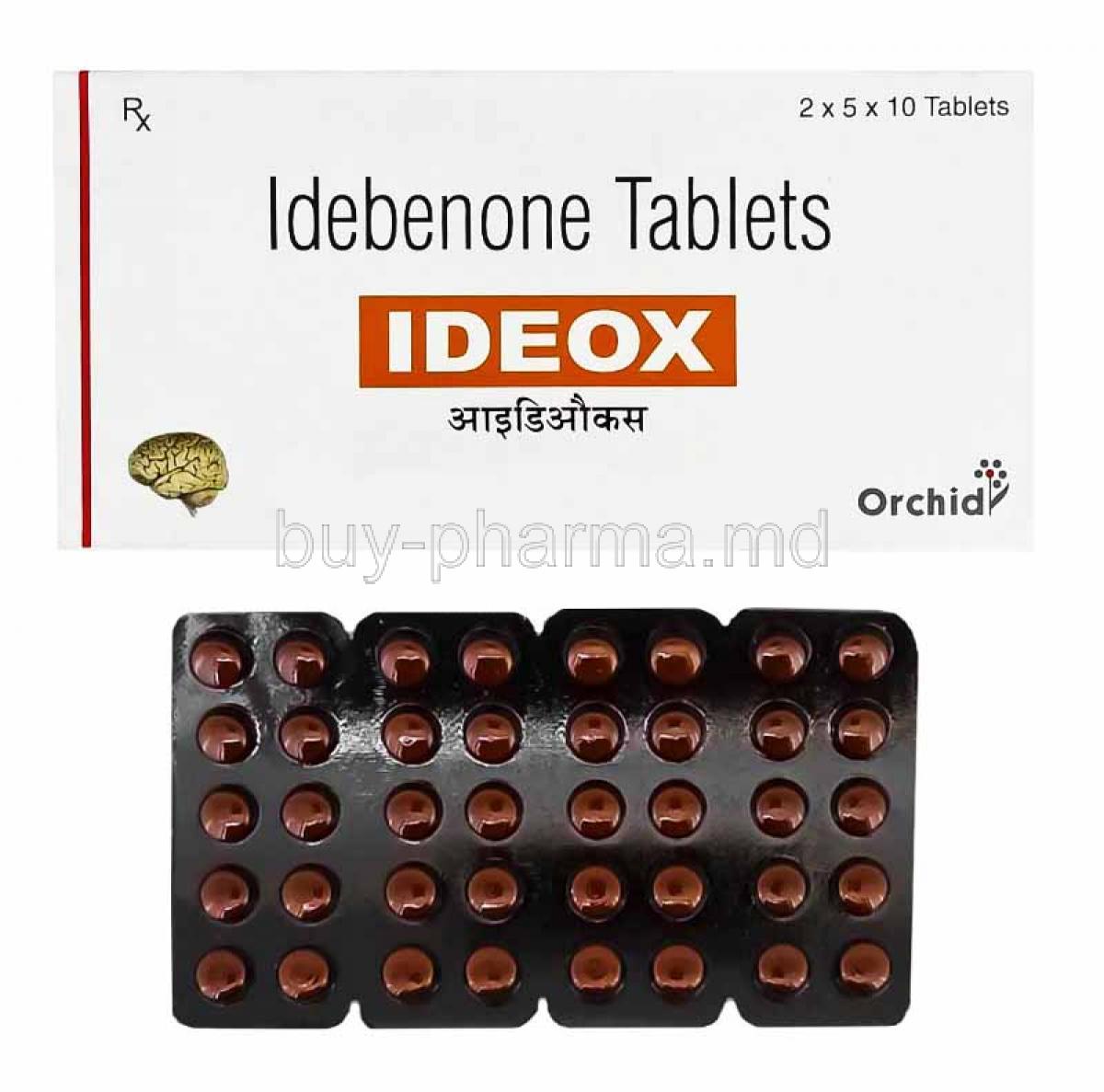 Ideox, Idebenone box and tablets