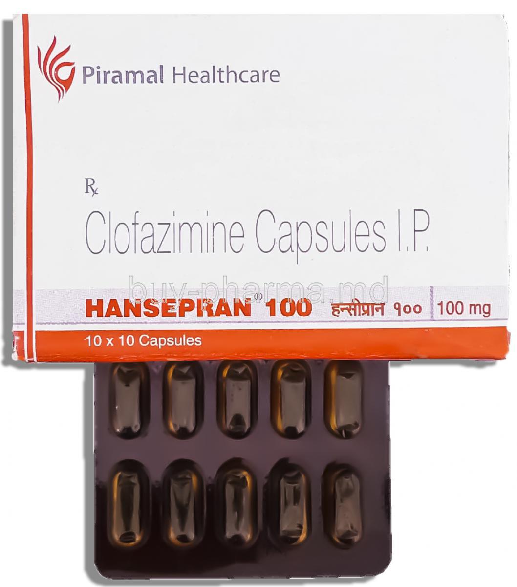 Hansepran, Generic Lamprene,  Clofazimine 100 Mg Capsule (Sarabhai Piramal)